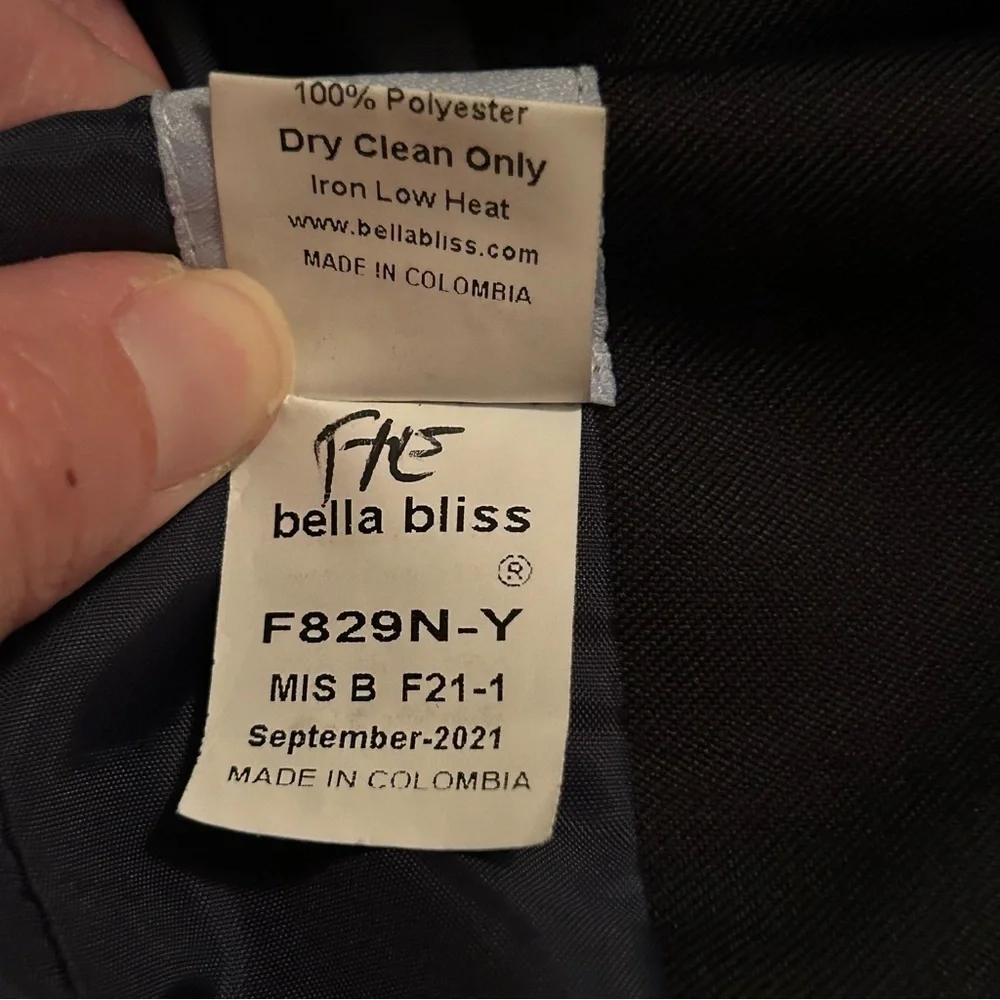 Bella Bliss Boys Size 8 Navy Blue Wool Blend Blazer Jacket Sports Coat